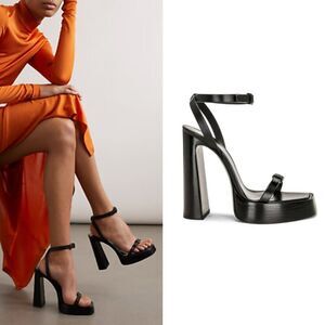 SAINT LAURENT platz 105mm Platform Sandal black 38.5